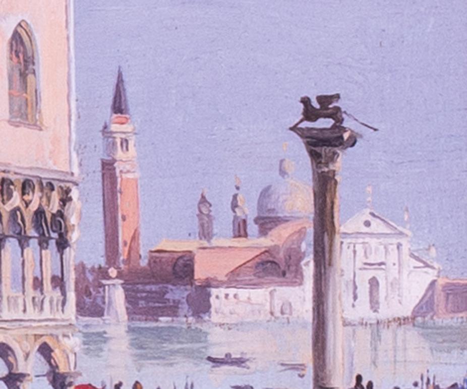 Antonietta Brandeis (Czech / Italian, 1848 – 1926)
Piazza San Marco, Venice
Oil on panel
Inscribed with studio stamp on the reverse
8.1/4 x 4.3/4 in. (21 x 12.1 cm.)

Born in the small Bohemian village of Miskowitz on January 13, 1848, Antonietta