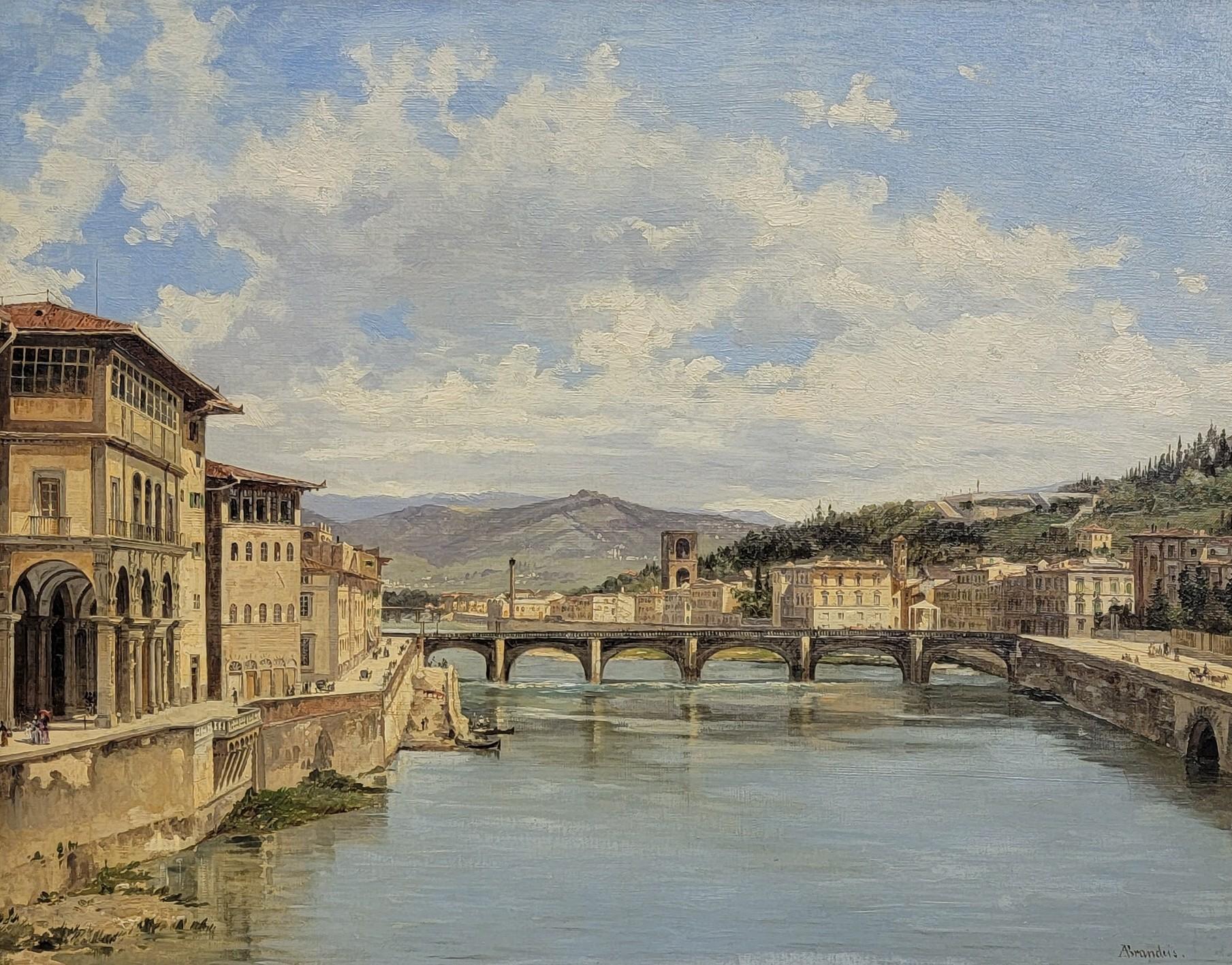 Peinture Ponte Alle Grazie, 1900-1910, par Antonietta Brandeis, Florence, Italie en vente 1
