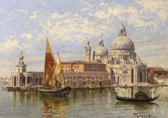 The Church of St Mary, Grand Canal - Oil Painting by Antonietta Brandeis