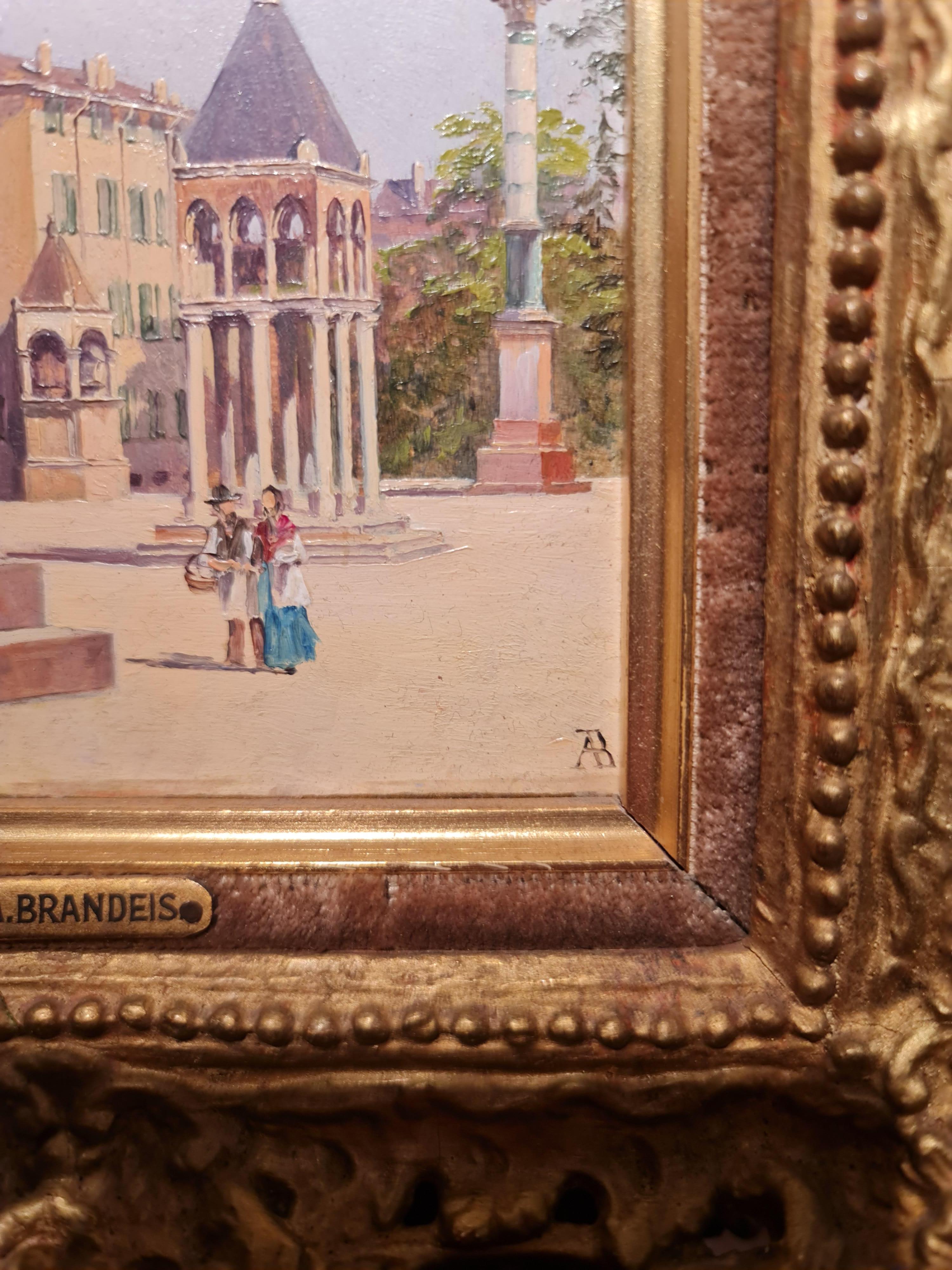 Vues de Venise (une paire)
par Antonietta Brandeis
Autrichien, 1848-1926

Huile sur carton
Taille du tableau : 9.5 x 5.25 pouces (chacun)
Dimensions du cadre : 13,5 x 9 (chacune)

Les deux tableaux portent un monogramme en bas à droite