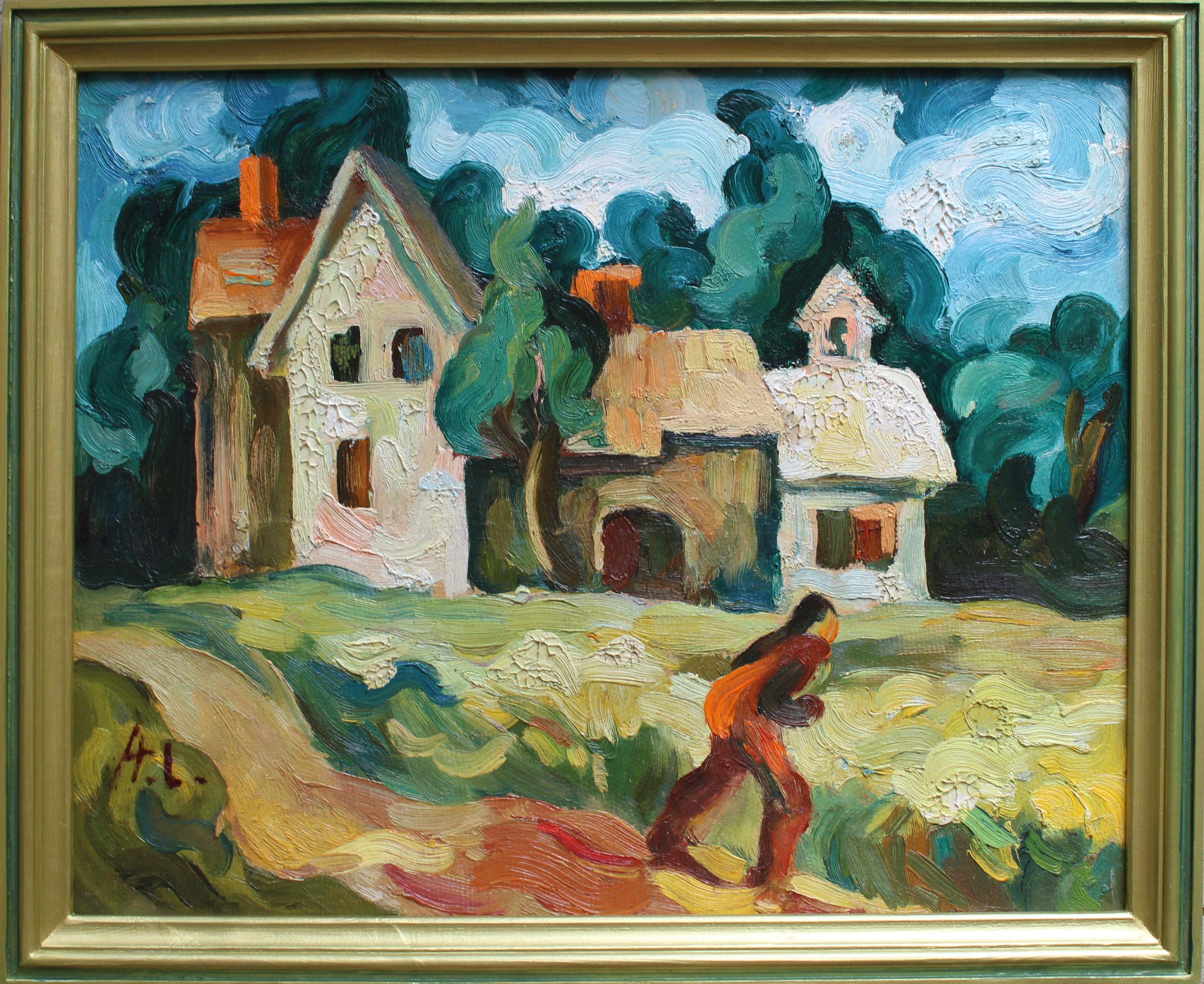 A walk in the brisk wind  Oil on cardboard, 48x60 cm For Sale 2
