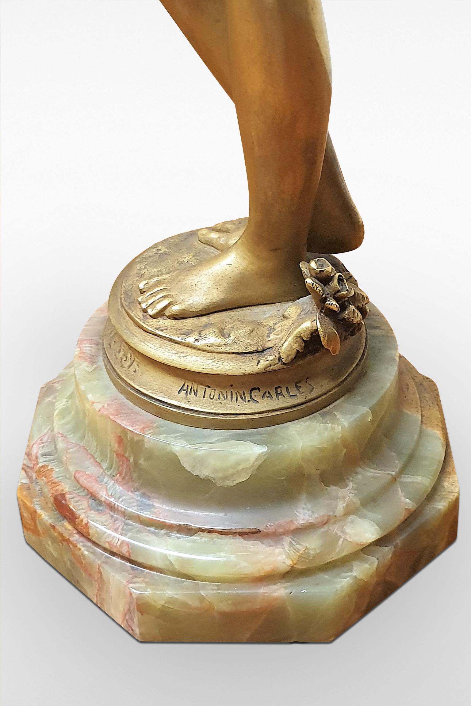 20th Century Antonin Carles Art Noueveau Bronze 'La Jeunesse' For Sale