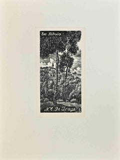 Ex Libris - N. C. De Jonge - Peinture sur bois d'Antonin Dolezal - 1959