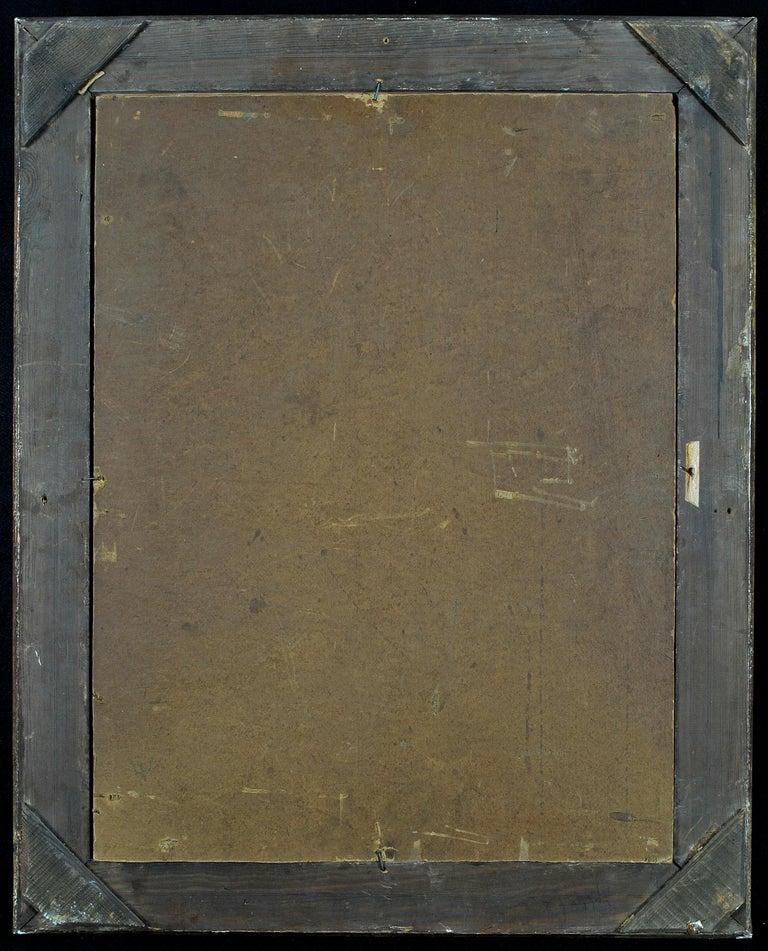 Remarquable portrait post-impressionniste français des années 1930 d'un homme fumant la pipe, peint à l'huile sur carton par Antonin Guéton. 

Portrait post-impressionniste d'excellente qualité et en très bon état. Signée en bas à droite et
