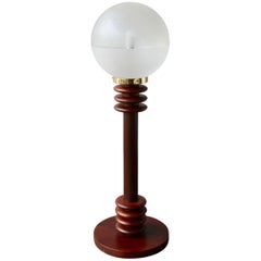 Antonín Hepnar Big Turned Wood Floor/Table Light, Gallery Dílo, Czechia