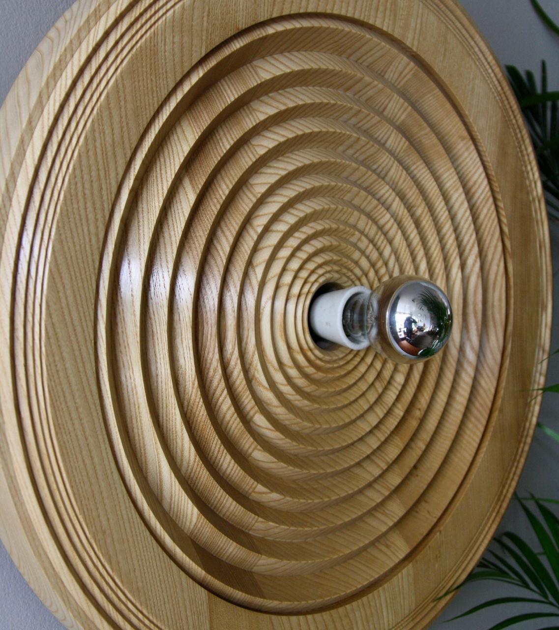 20th Century Antonín Hepnar Large Carved Oak Wall Light