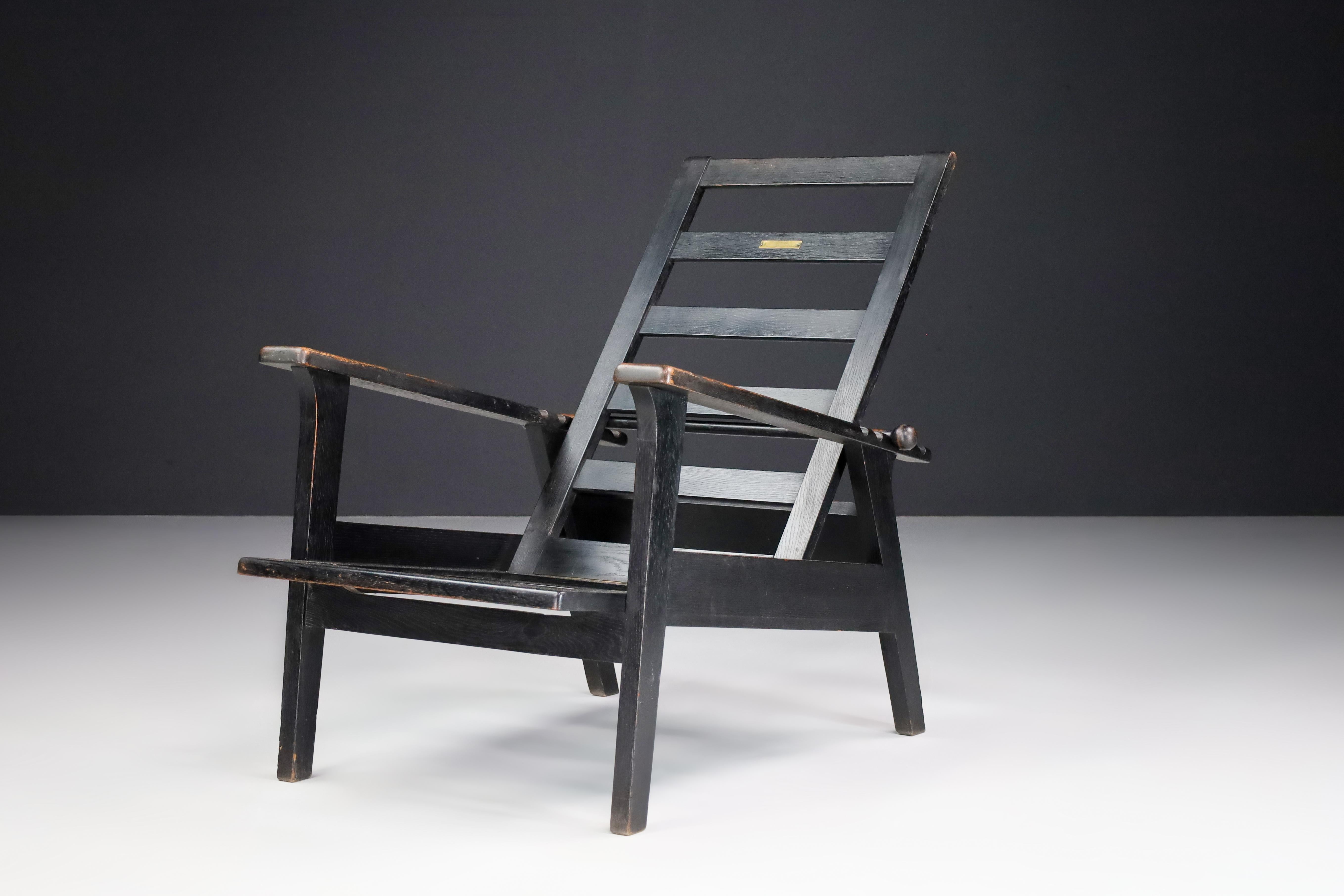 Antonin Heytum Adjustable Lounge Chairs in Oak, Praque 1930s  For Sale 2