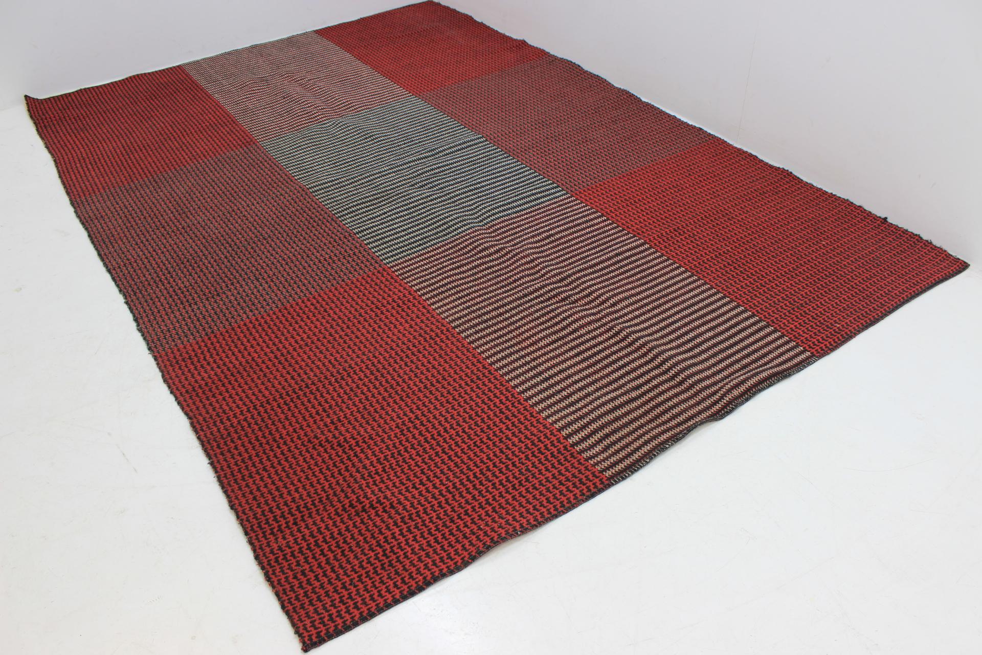 Wool Antonín Kybal Modernist Geometric Carpet, 1950s