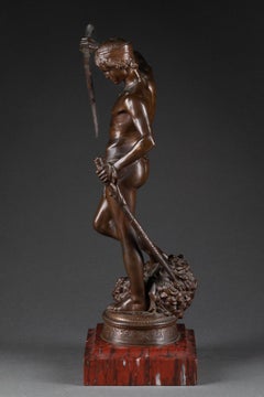 Antonin Mercié : "David ", Rare Petite Épreuve Bronze Barbedienne