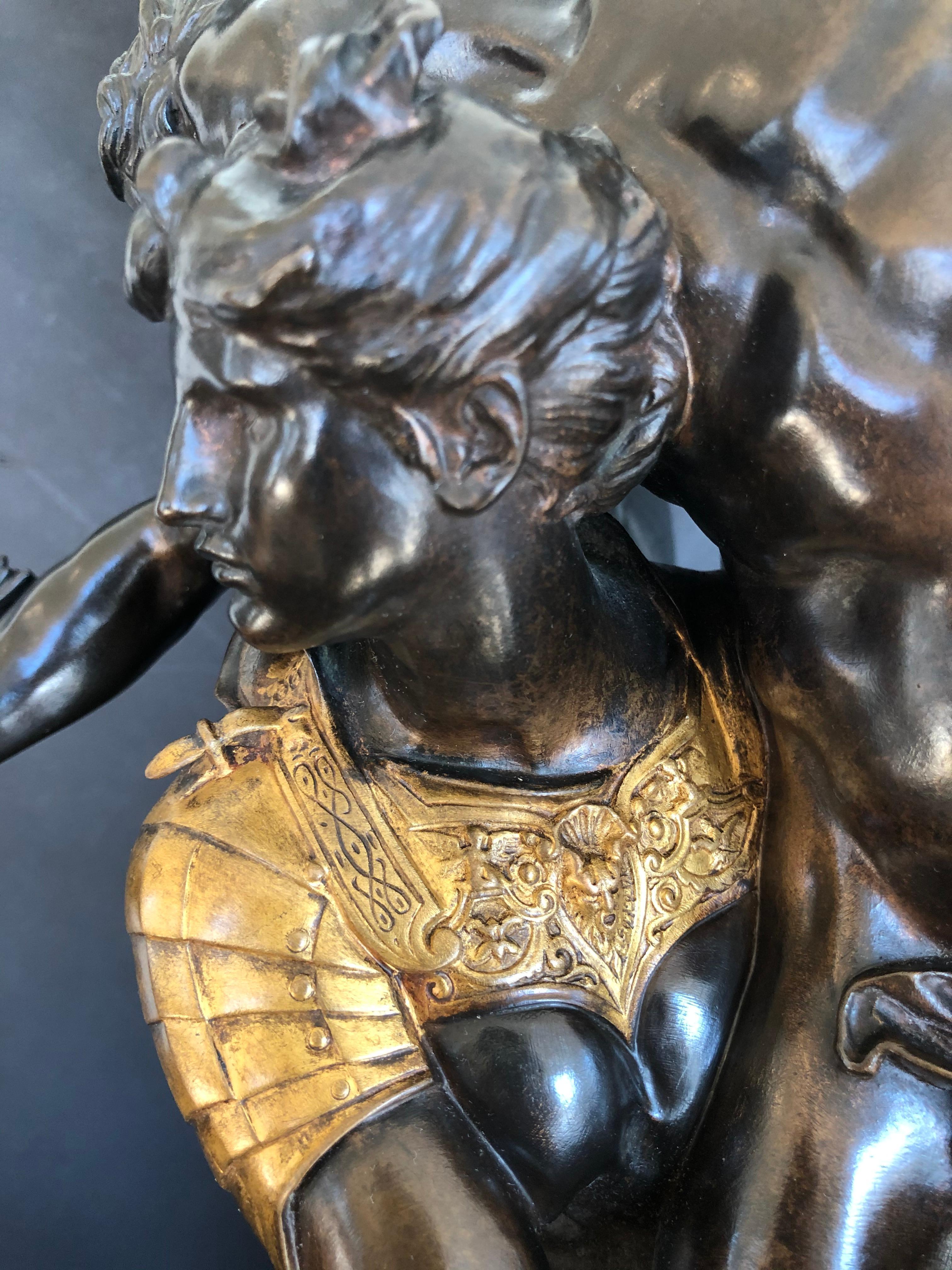 Antonin Mercie, French (1845-1916) Gloria Victis 19th century bronze sculpture 