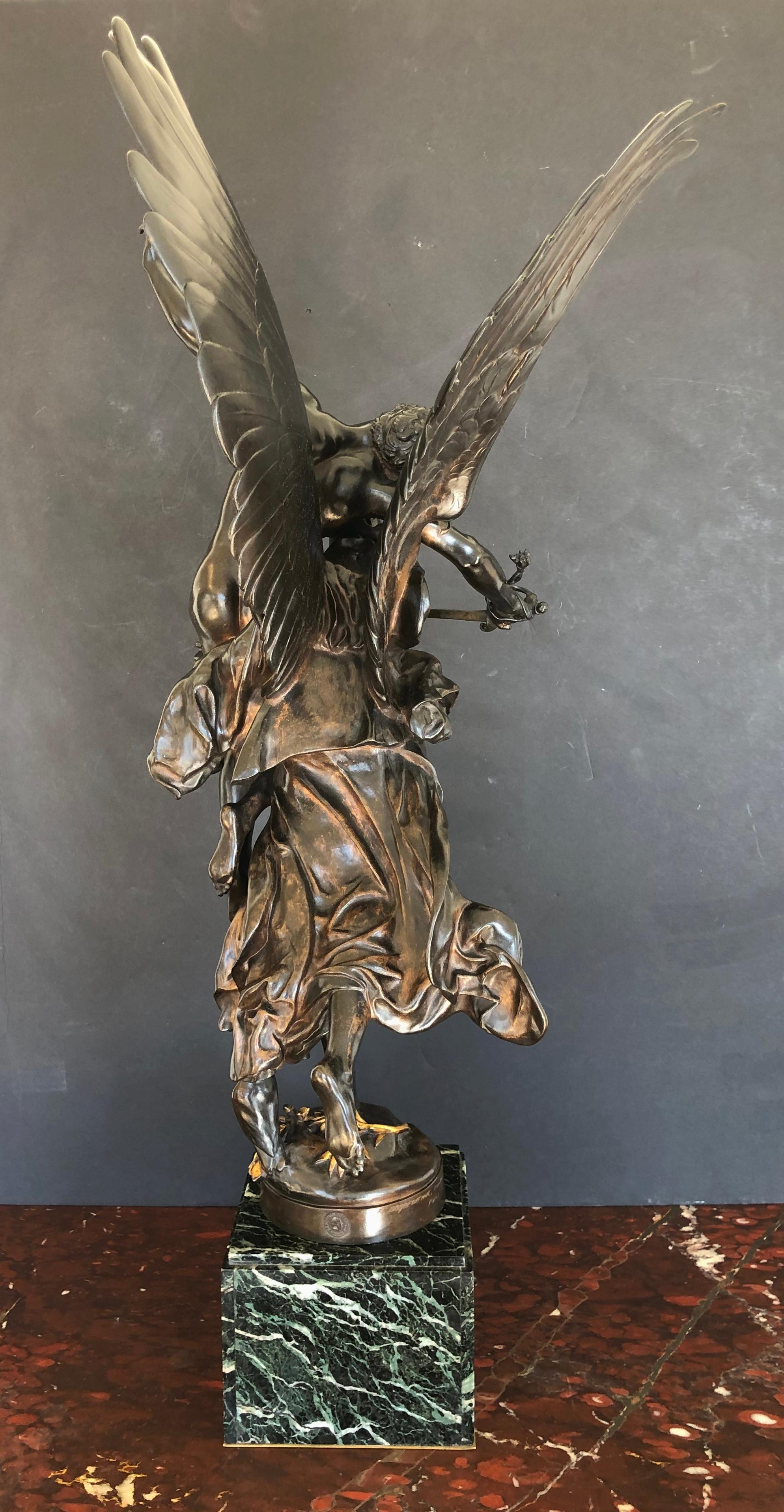 Antonin Mercie, French Gloria Victis 19th Century Bronze Sculpture 1