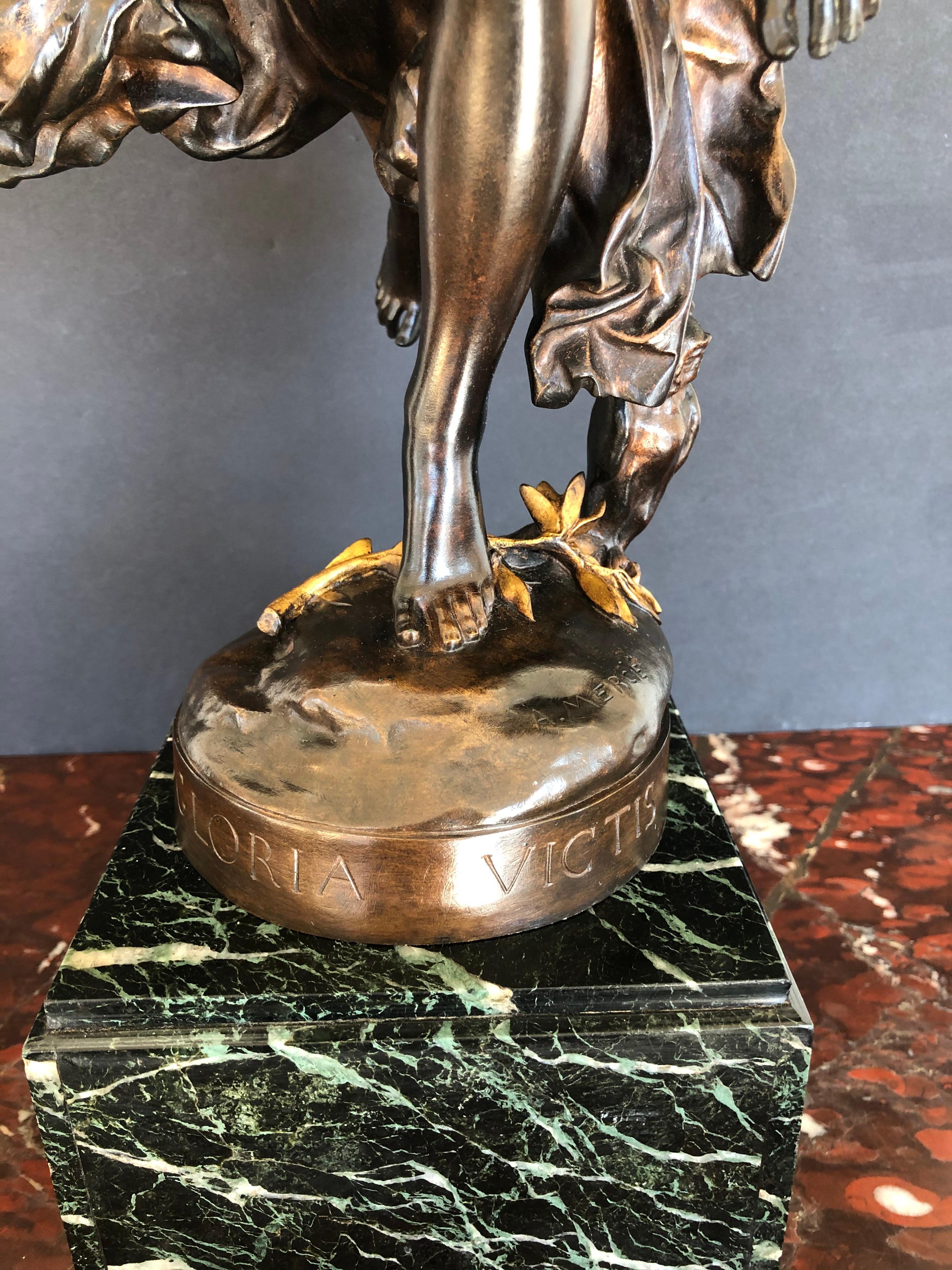 Antonin Mercie, French Gloria Victis 19th Century Bronze Sculpture 2