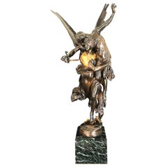 Antonin Mercie, French Gloria Victis 19th Century Bronze Sculpture