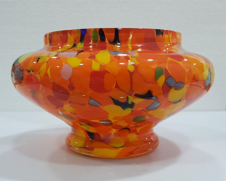 Vase Verre Art Déco Antonin Ruckl Kralik Bohème Moucheté