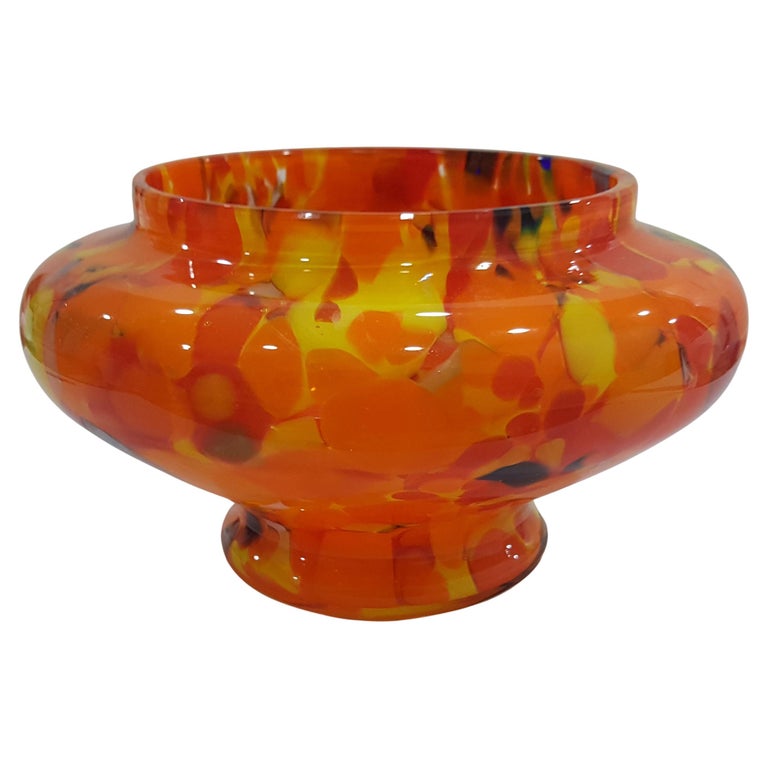 GRAND VASE ART Deco En Verre Bohème De Style H. Hoffmann/C. Schlevogt
