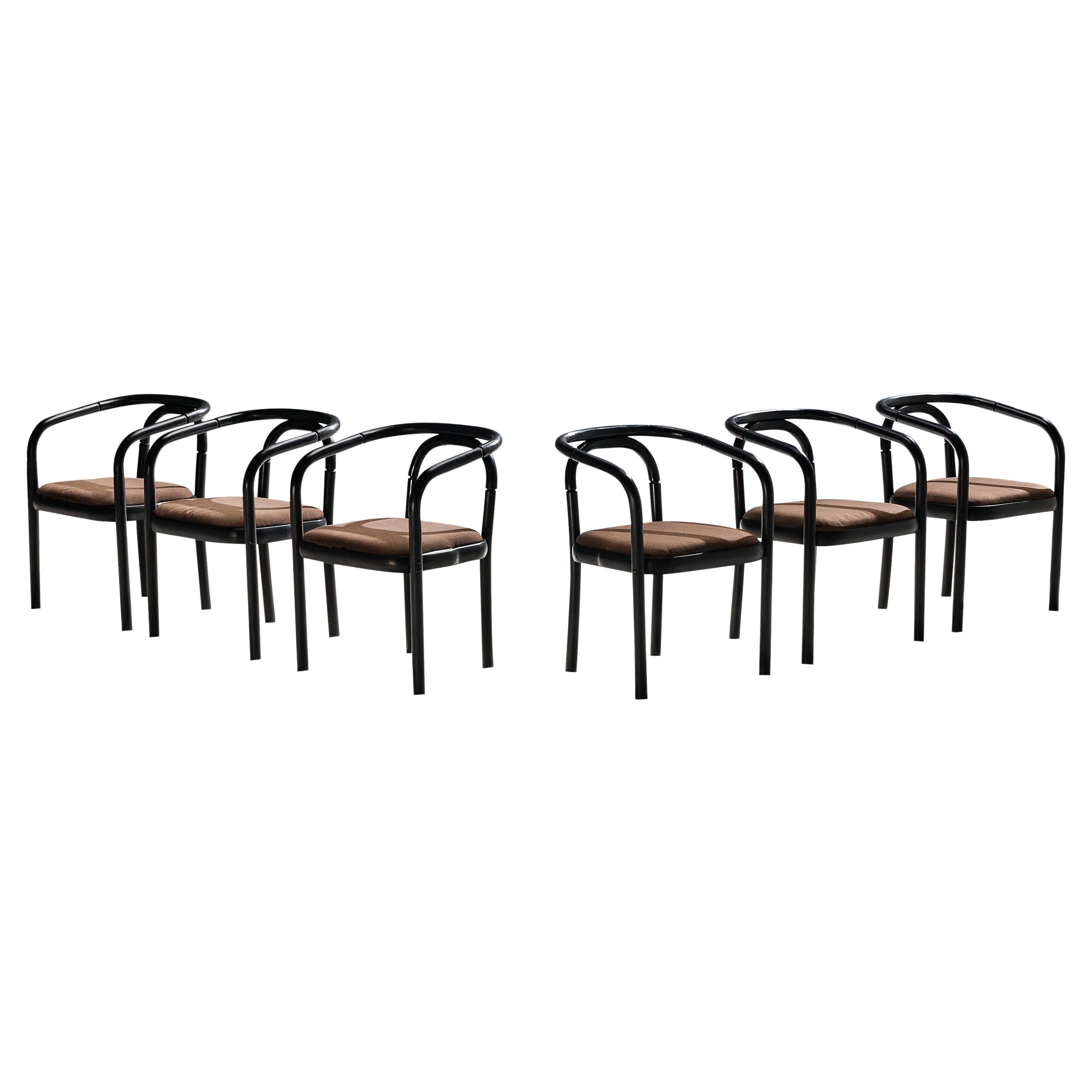 Antonin Suman for TON Armchairs in Black Lacquered Wood  For Sale