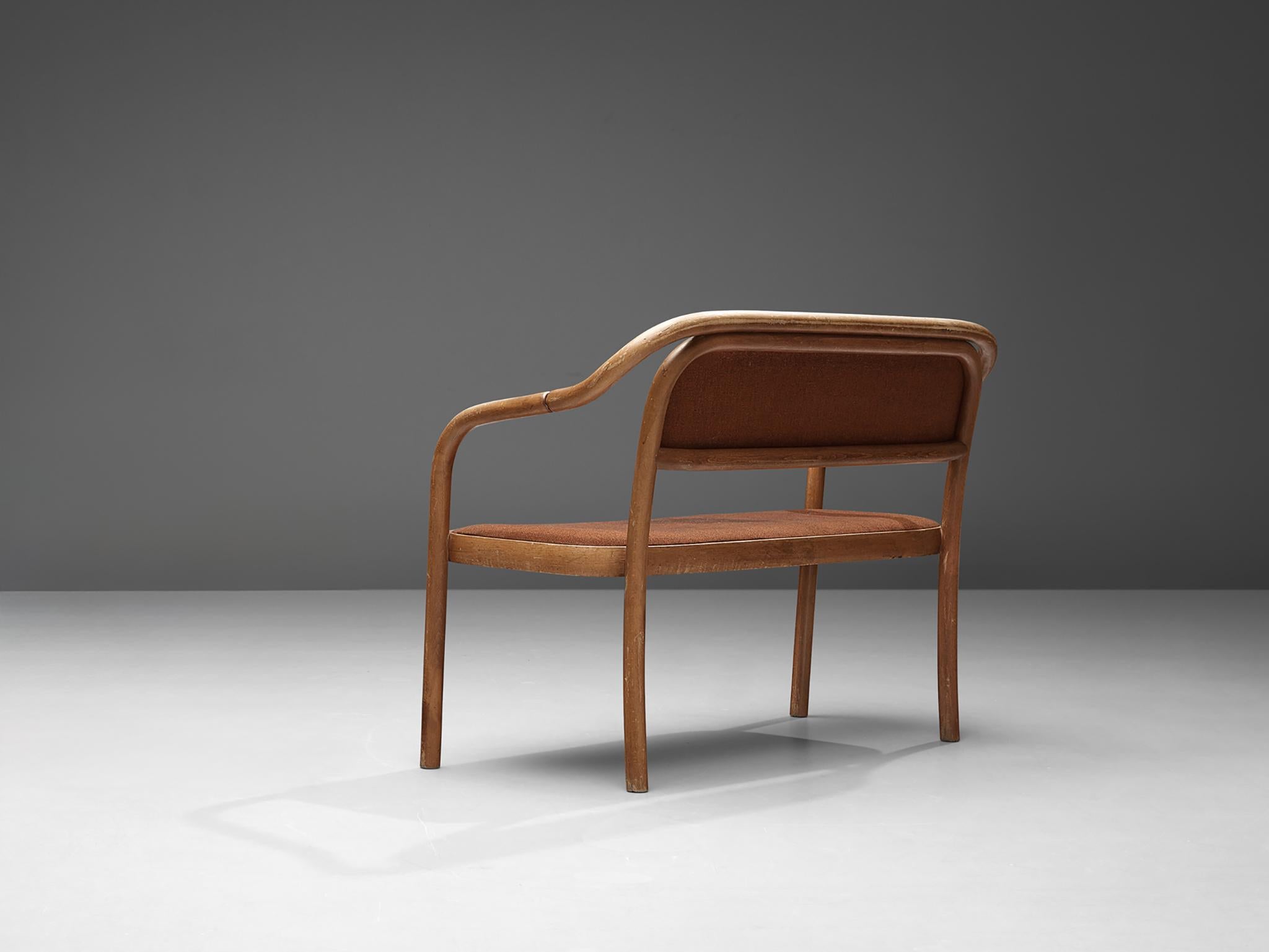 Antonín Šuman for TON, bench, bentwood, fabric upholstery, Czech Republic, 1977

Admirable bench designed by Antonín Šuman and manufactured by TON in the 1970s. The bench features a wonderful bentwood frame. Engraved rings add a subtle detail to the