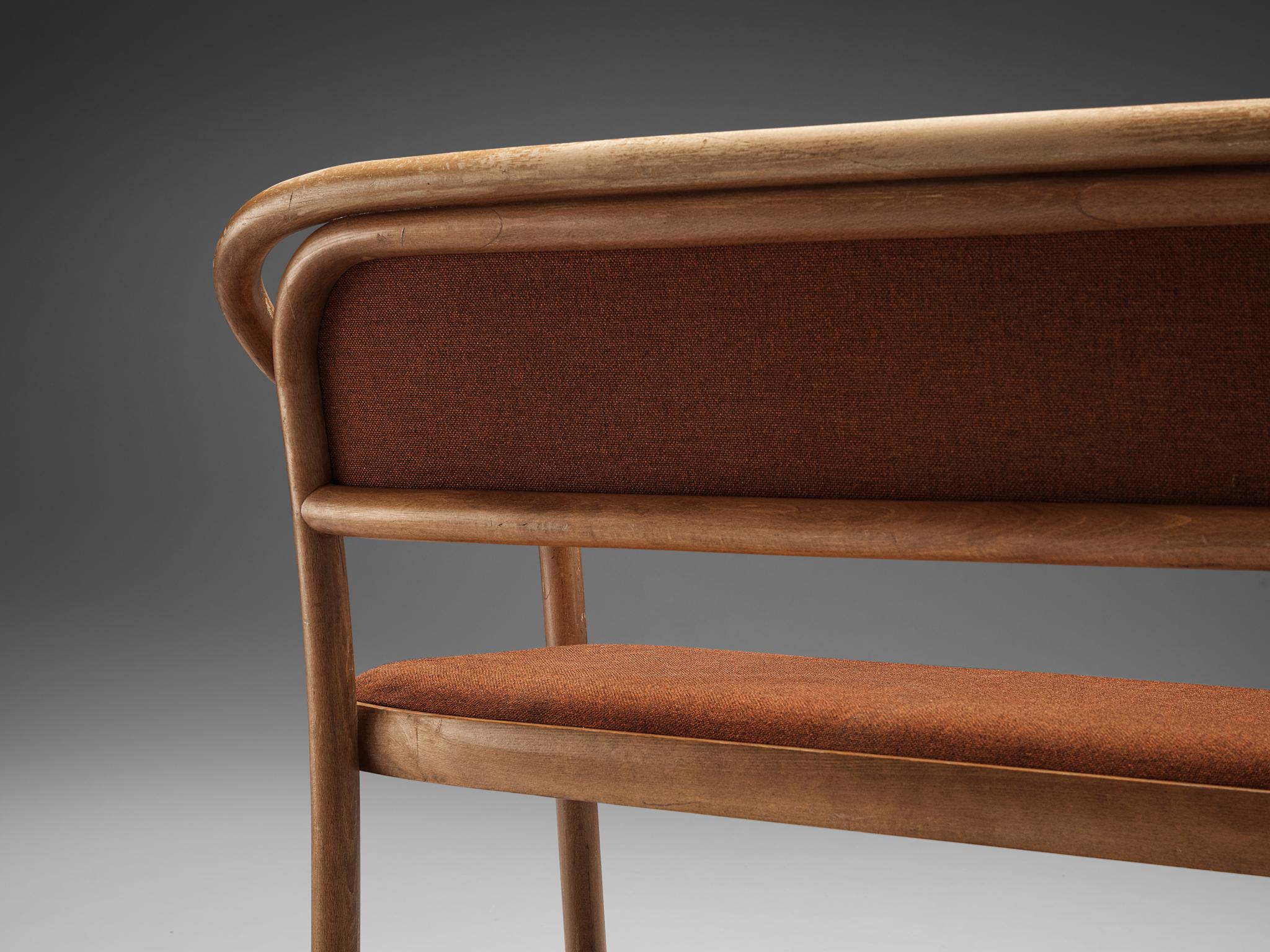 Mid-Century Modern Antonín Šuman for TON Bench in Bentwood and Fabric  For Sale