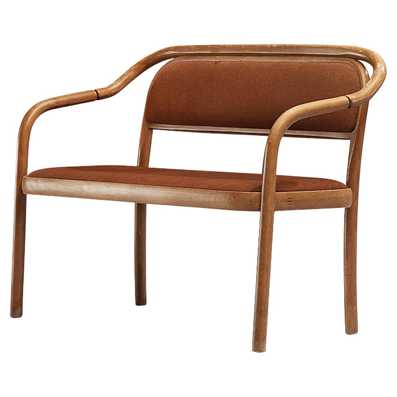 Antonín Šuman for TON Bench in Bentwood and Fabric  For Sale