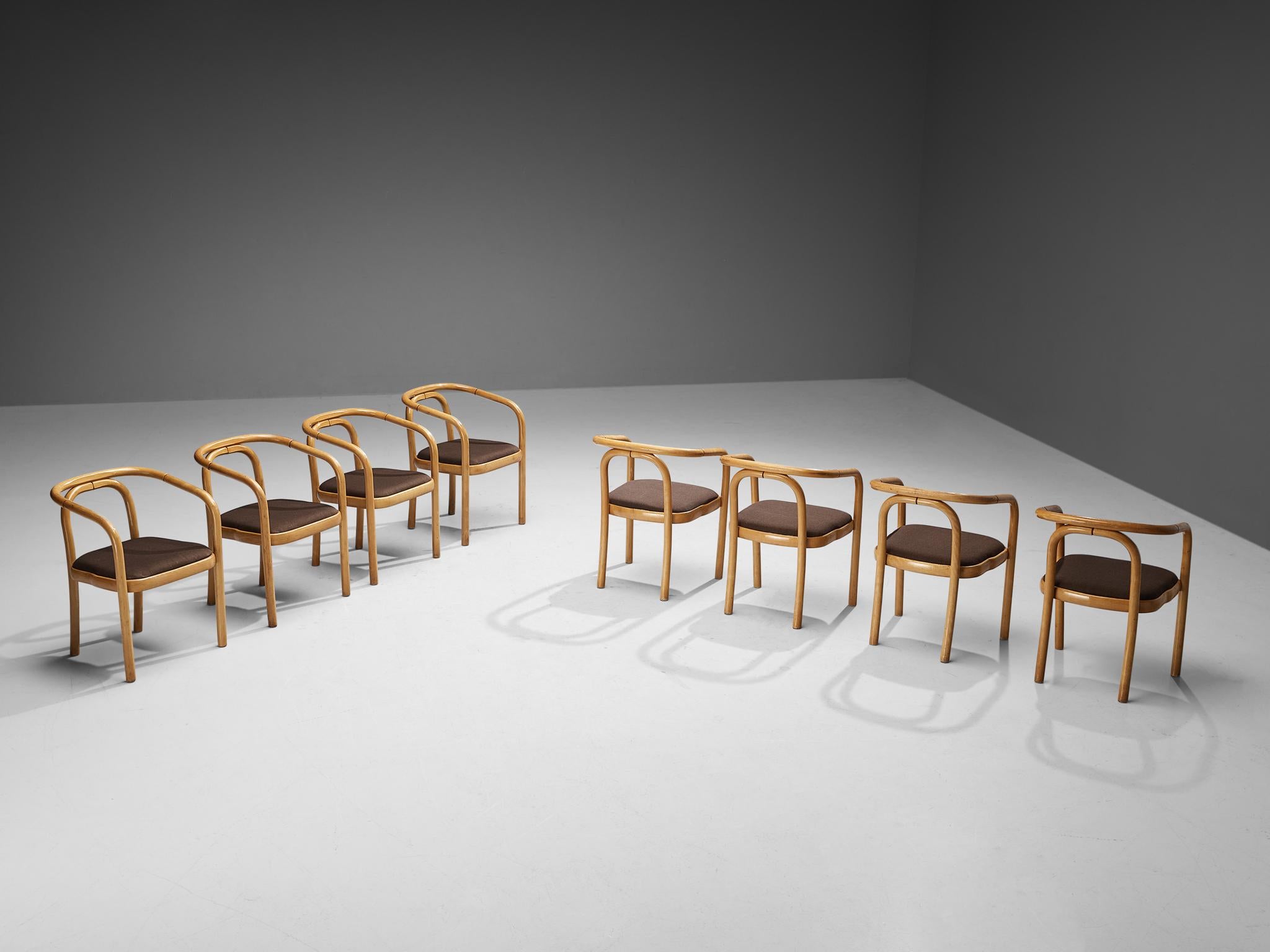 Ensemble de huit fauteuils en tissu beige Antonin Suman pour Ton en vente 3