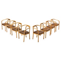 Antonin Suman pour TON - Ensemble de huit fauteuils en tissu beige