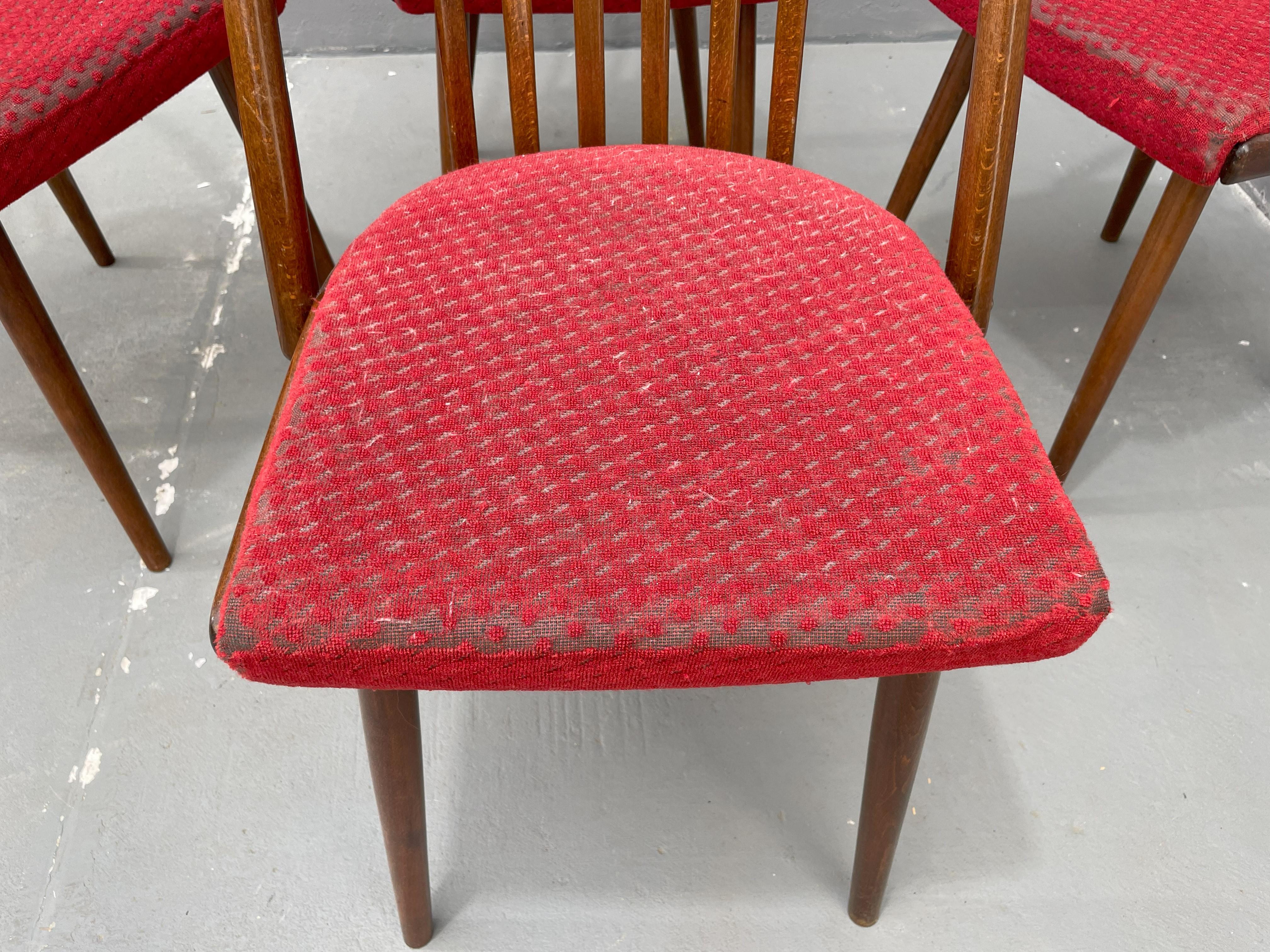 Art Deco Antonín Šuman – set of chairs from the 1960s, Czechoslovakia For Sale