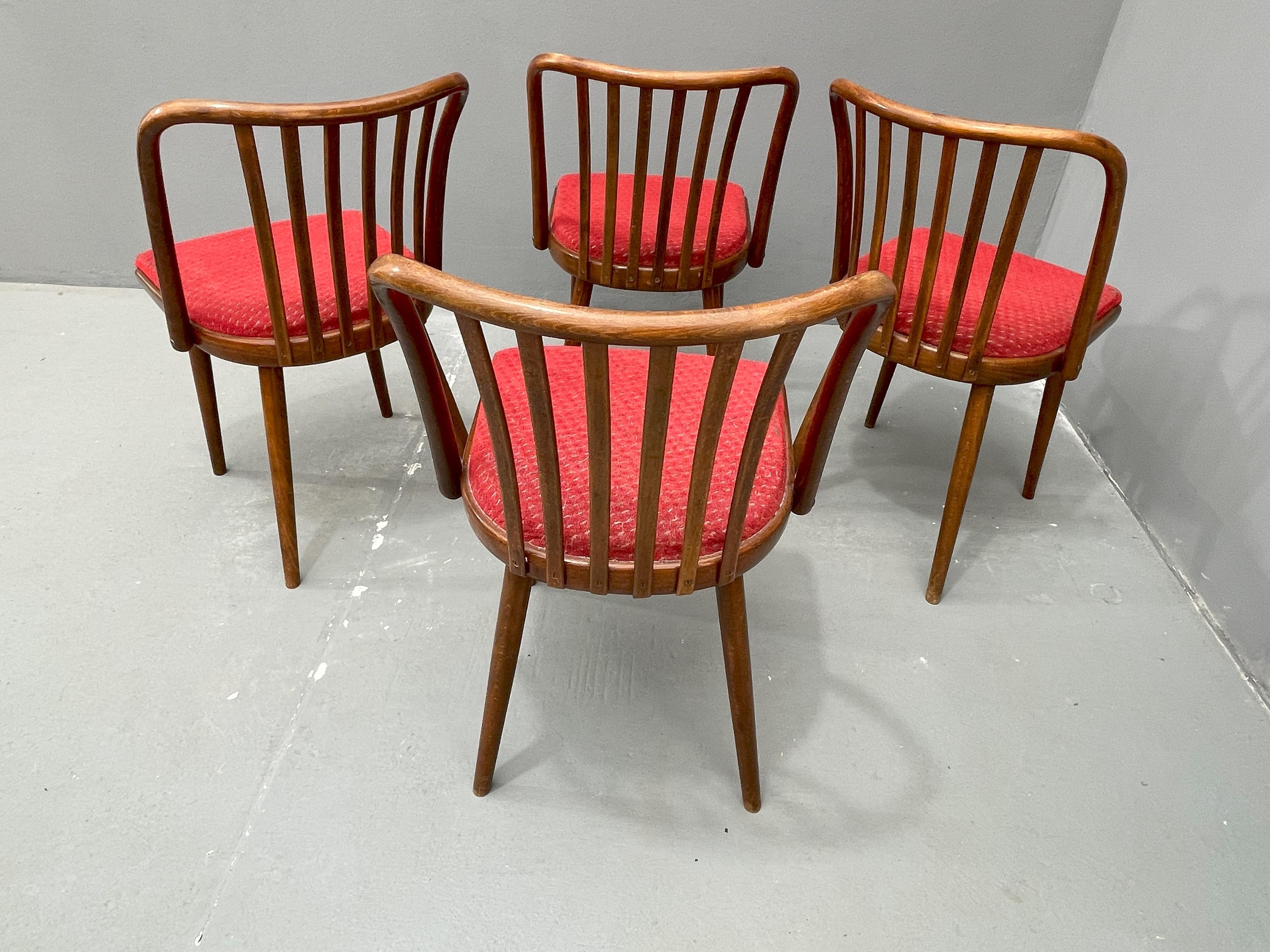 Wood Antonín Šuman – set of chairs from the 1960s, Czechoslovakia For Sale