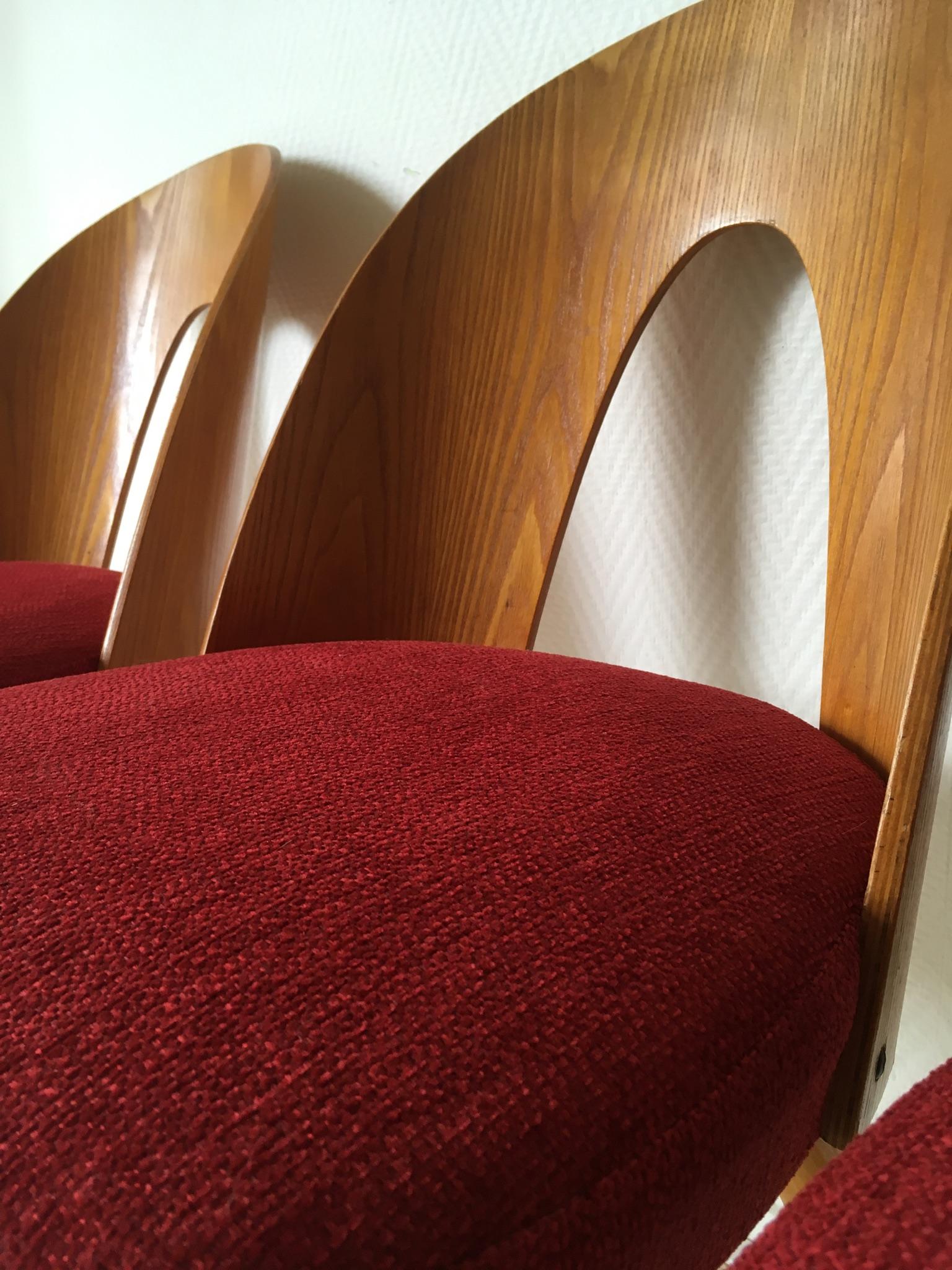 Antonin Suman Set of Four Mid-Century Dining Room Chairs for Tatra Nabytok In Good Condition In Schagen, NL