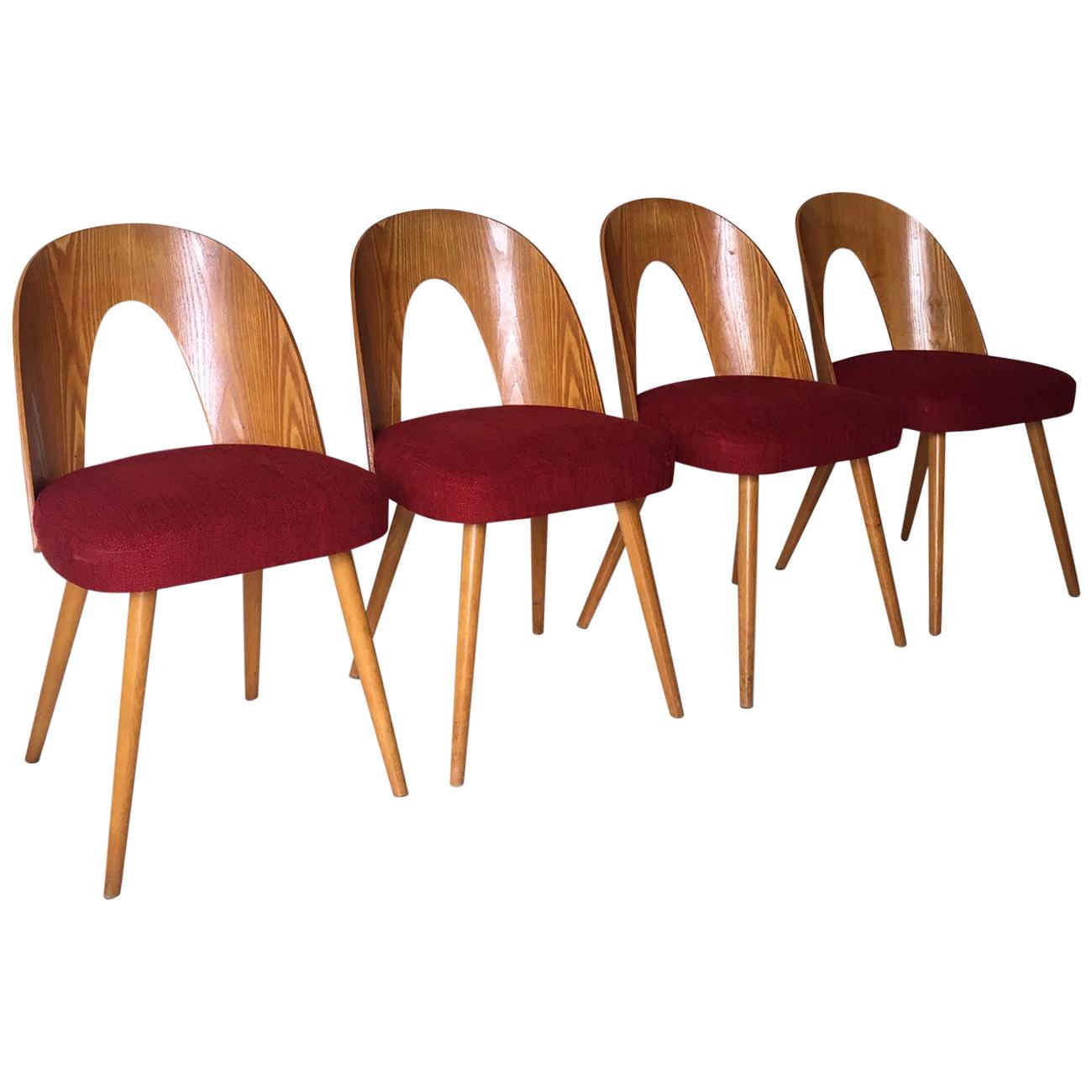 Antonin Suman Set of Four Mid-Century Dining Room Chairs for Tatra Nabytok