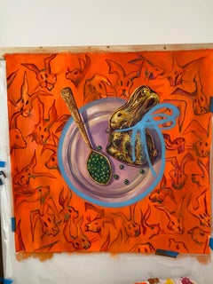 Colazione con un coniglio al cioccolato