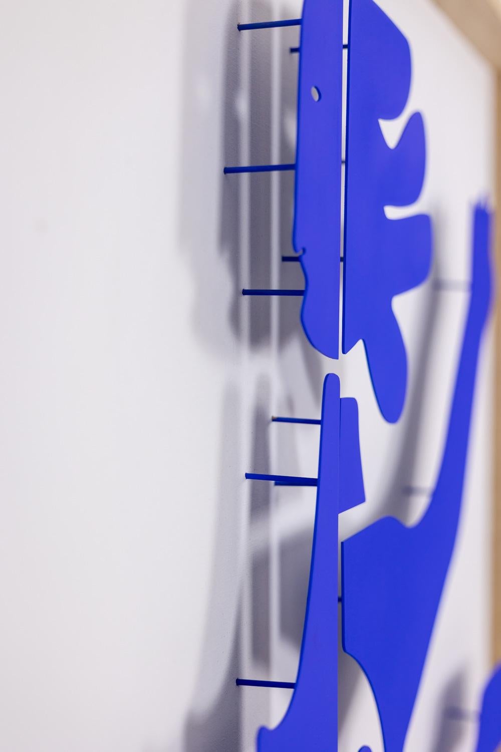 Antonine de Saint Pierre Blue lacquered metal panel. Contemporary en venta 3