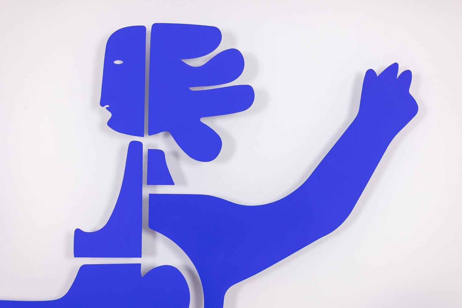 Antonine de Saint Pierre Blue lacquered metal panel. Contemporary en venta 1