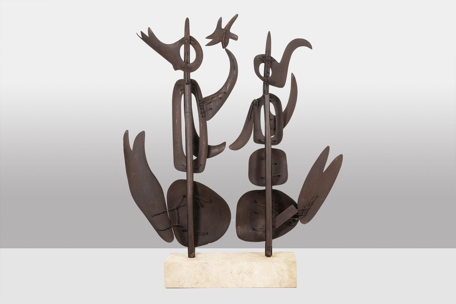 Antonine de Saint Pierre. Gebogene Metallskulptur. Zeitgenössische Arbeit. (20. Jahrhundert) im Angebot