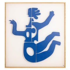 Antonine de Saint Pierre. Eva panel in navy blue lacquered metal. Contemporary