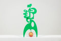 Antonine de Saint Pierre. Sculpture verte Le baiser. Contemporain.