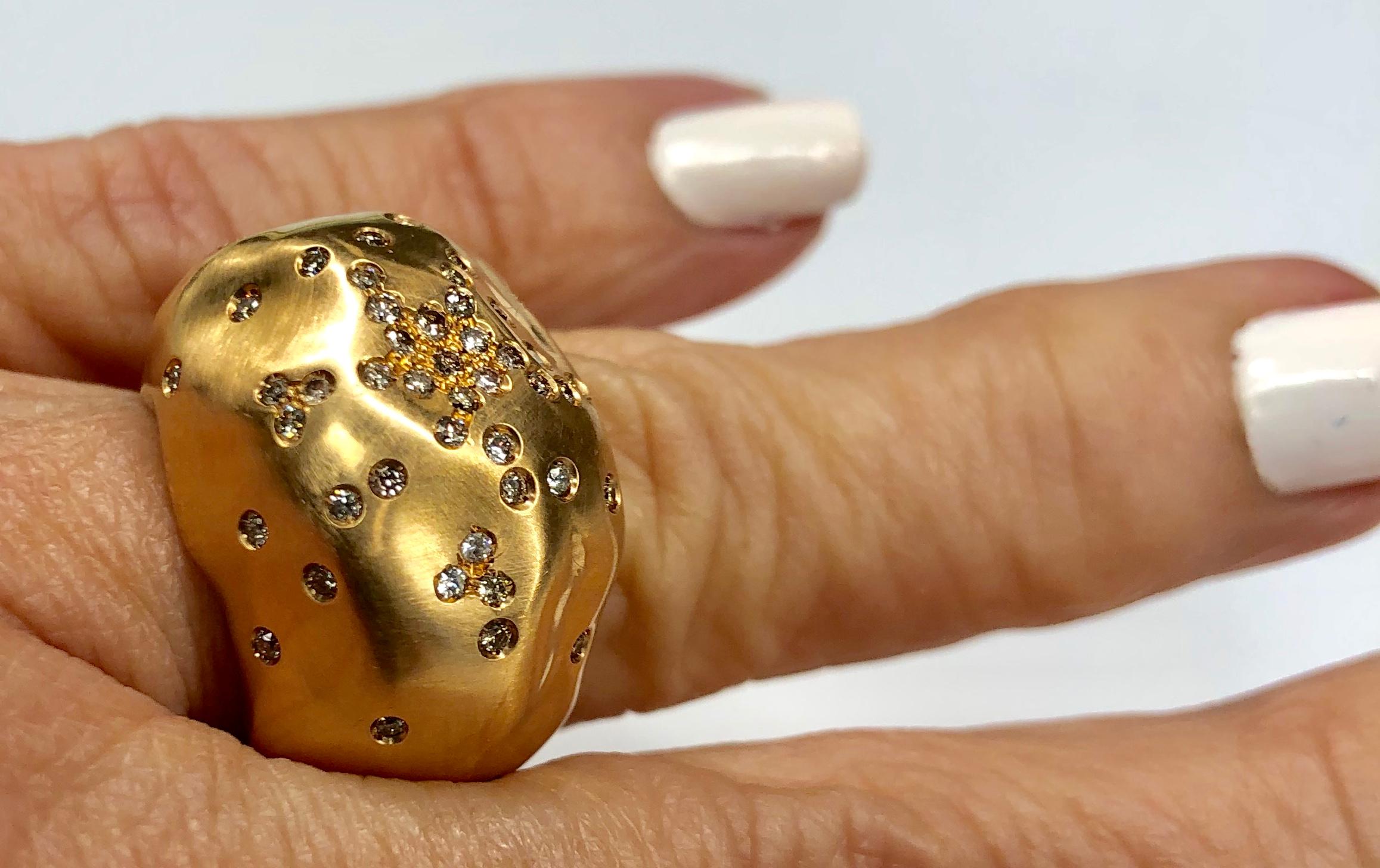 Anello Antonini con cupola di diamanti in oro rosa 18 carati 2