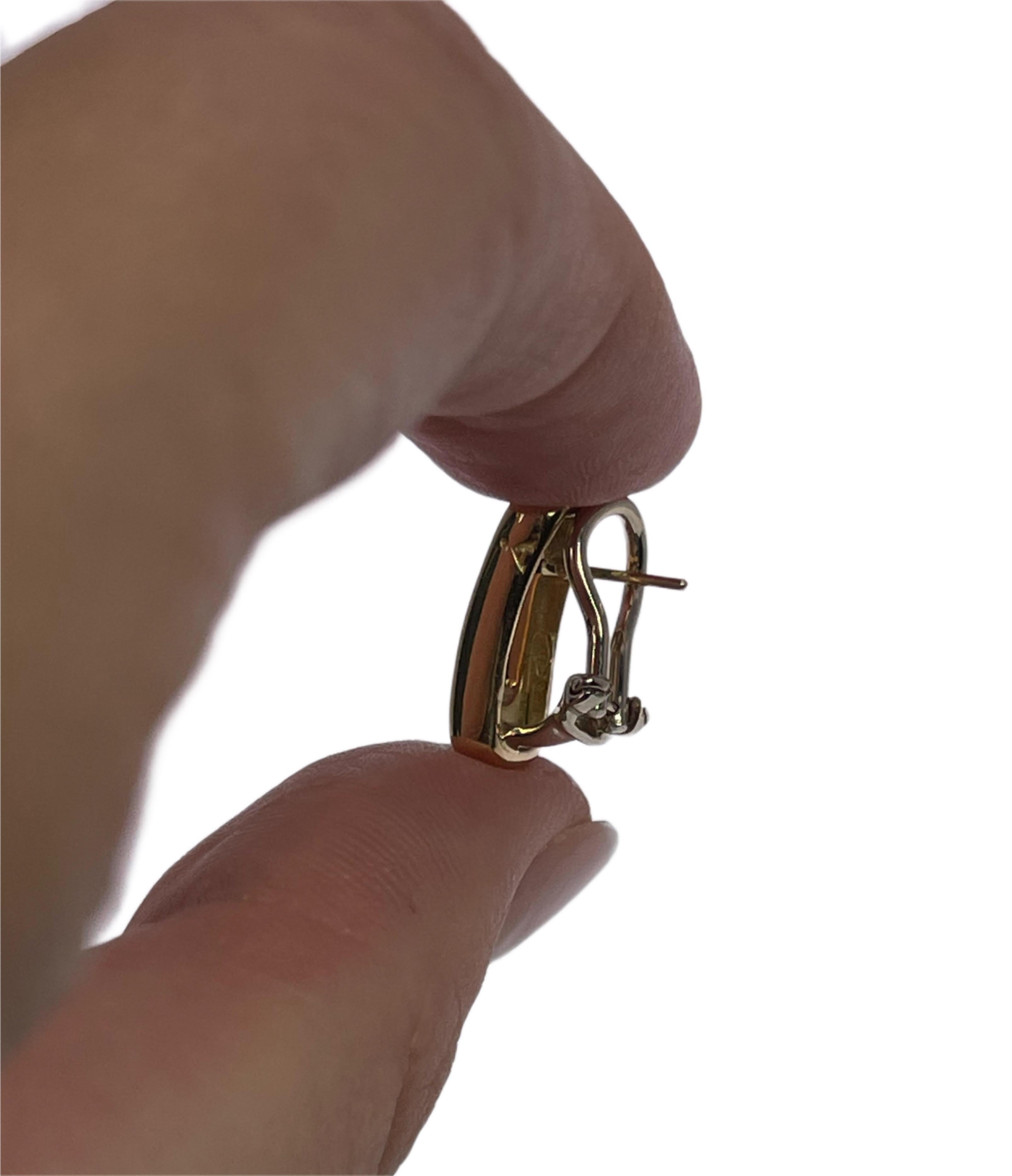 Antonini Diamant-Ohrringe aus 18KT Gelbgold mit Omega-Rückseite (Rundschliff) im Angebot