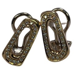 Retro Antonini Diamond earrings in 18KT yellow gold with omega backing