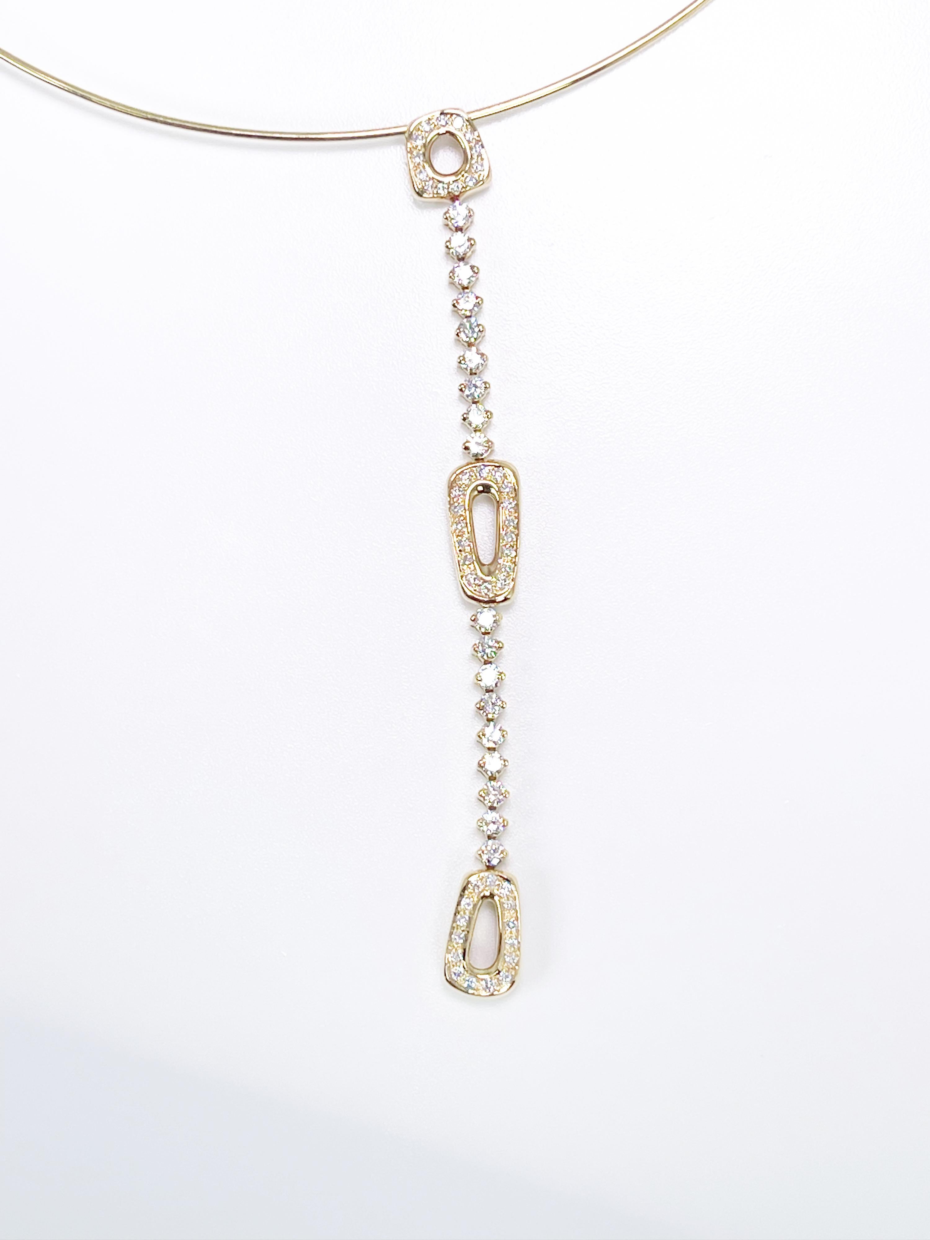 Antonini diamond necklace, stunning drop necklace choker made in 18KT yellow gold with VS diamonds.

GRAM WEIGHT: 16.24gr
GOLD: 18KT yellow gold

NATURAL DIAMOND(S)
Cut: Round Brilliant
Color: F (average)
Clarity: VS (averge)
Carat: 1.62ct
DROP