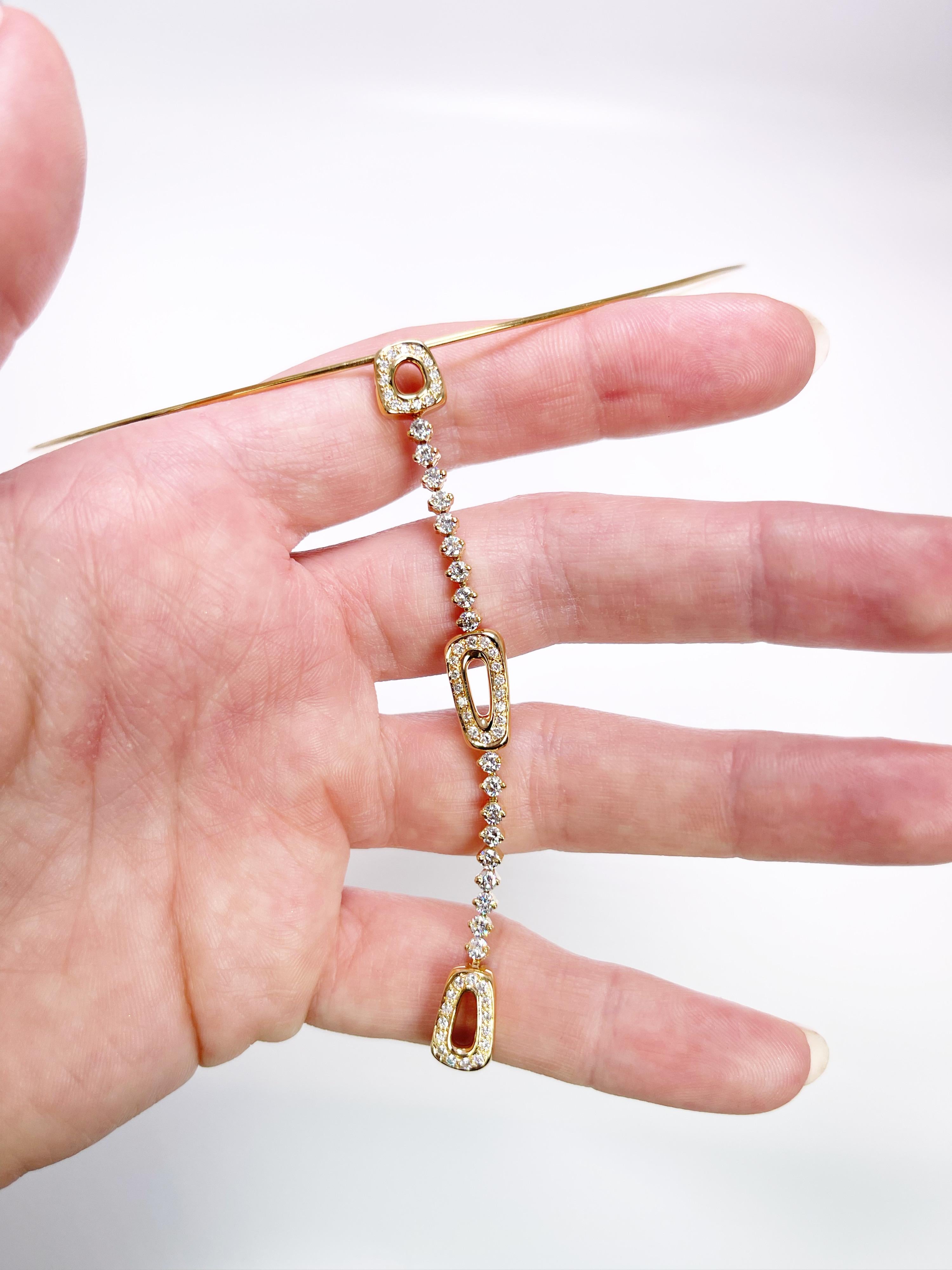 Round Cut Antonini Diamond necklace rare vintage diamond drop necklace For Sale