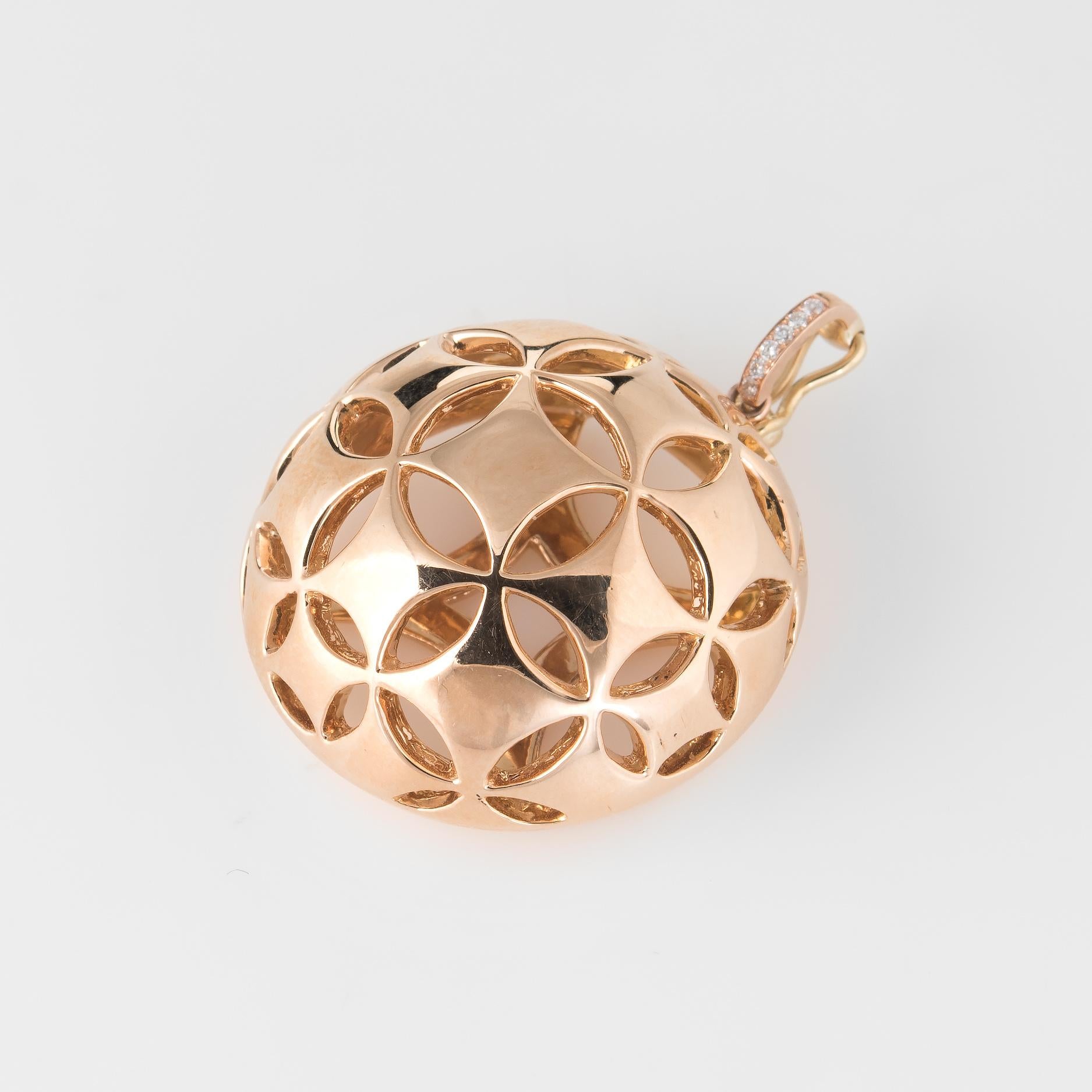 Moderne Antonini Pendentif dôme en forme de dôme en or 18 carats et diamants, Italie en vente