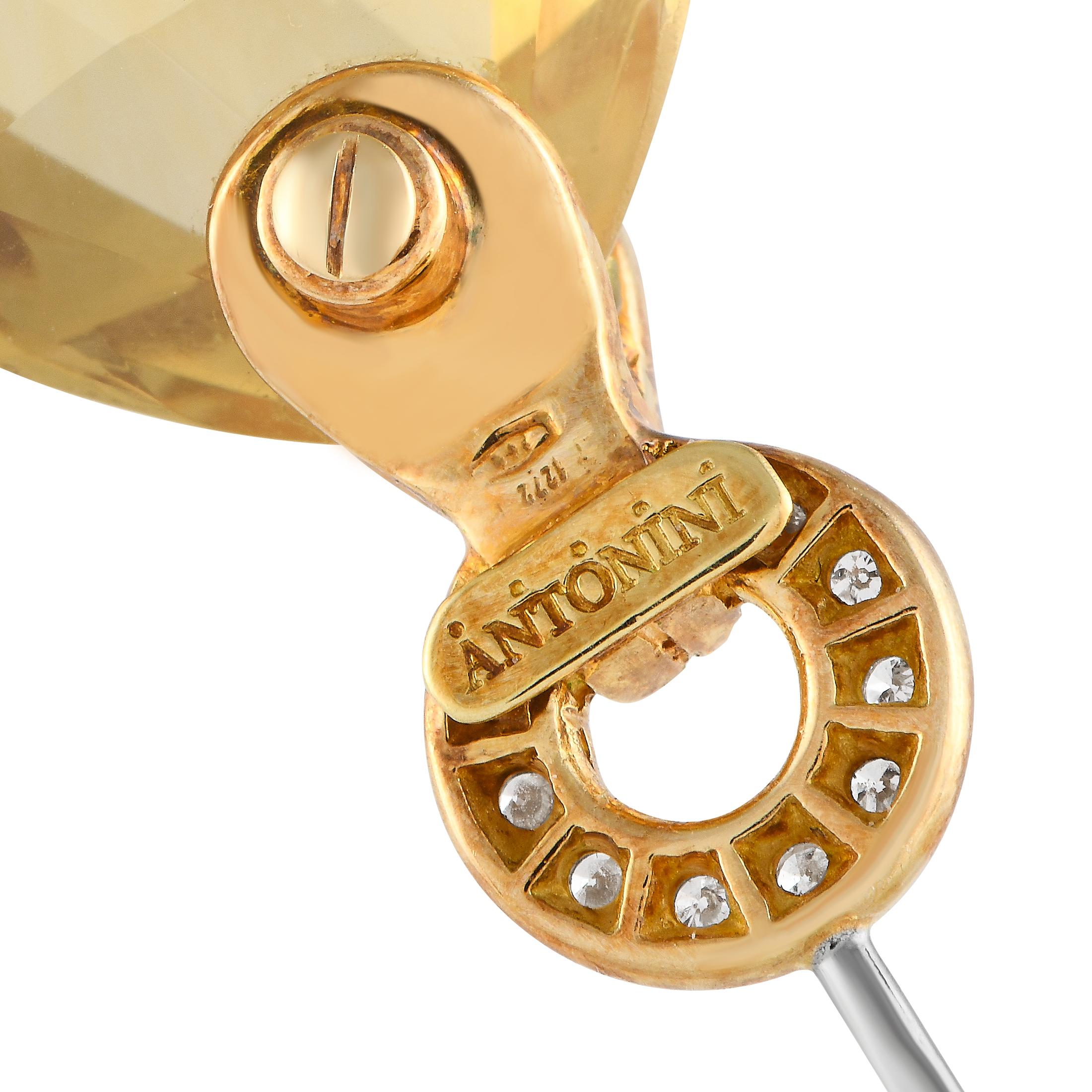 Mixed Cut Antonini Gemstone Yellow Gold Pin For Sale