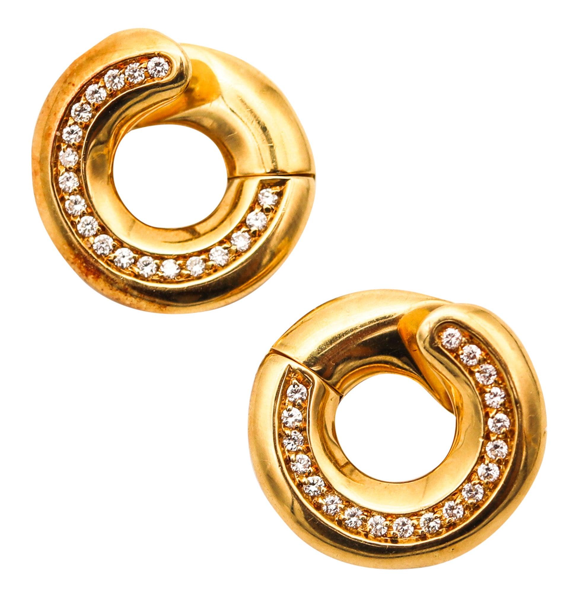ANTONINI GIOIELLI Pendientes Aros De Oro Amarillo De 18 Quilates Con 38 Diamantes VS