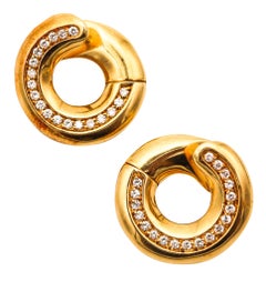 ANTONINI GIOIELLI Pendientes Aros De Oro Amarillo De 18 Quilates Con 38 Diamantes VS