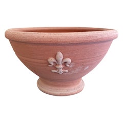 Antonini Italian Terracotta Fleur-de-Lis Planter