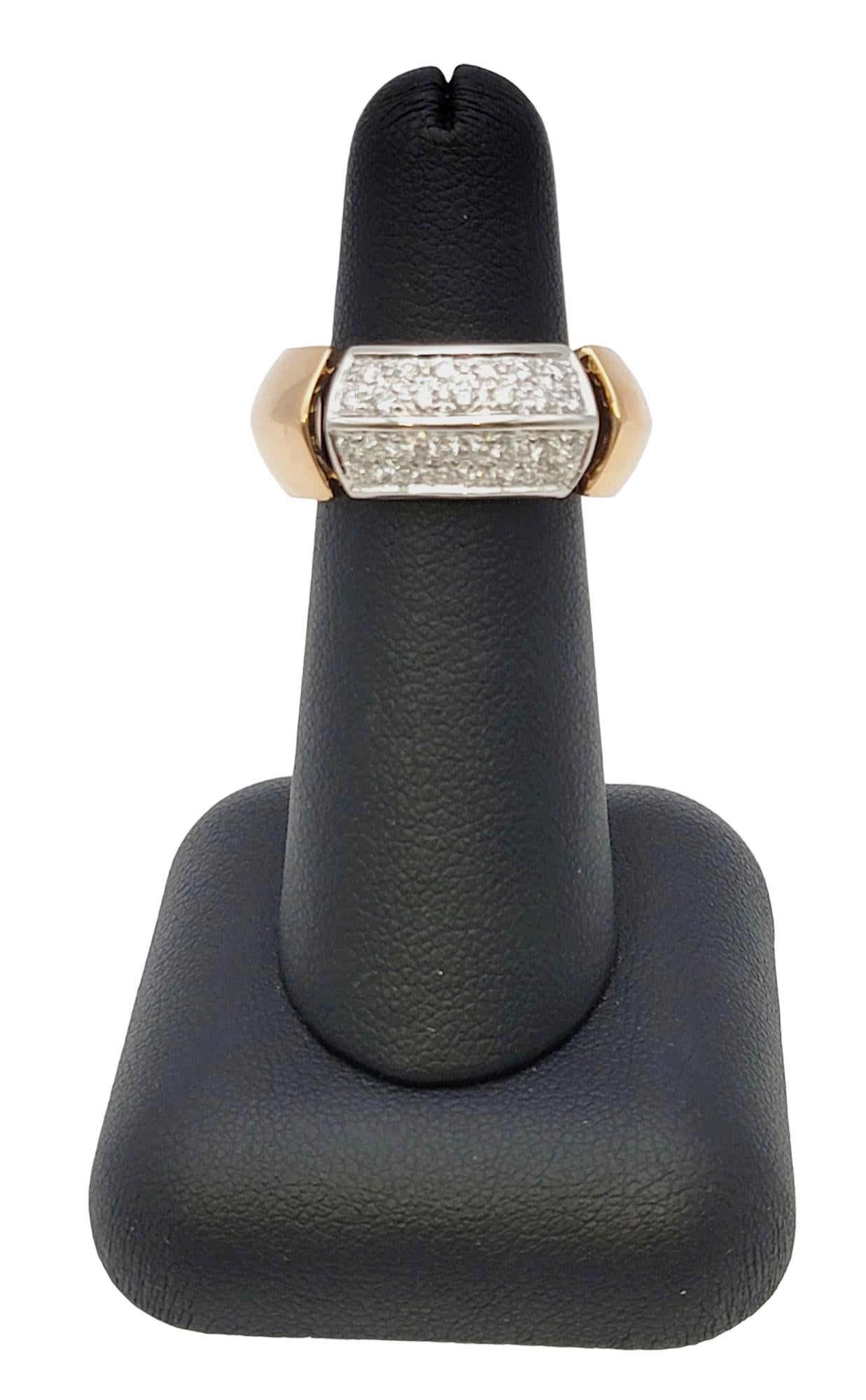 Antonini Milano Diamond 'Tropez' Sectioned Band Ring in 18 Karat Rose Gold For Sale 5