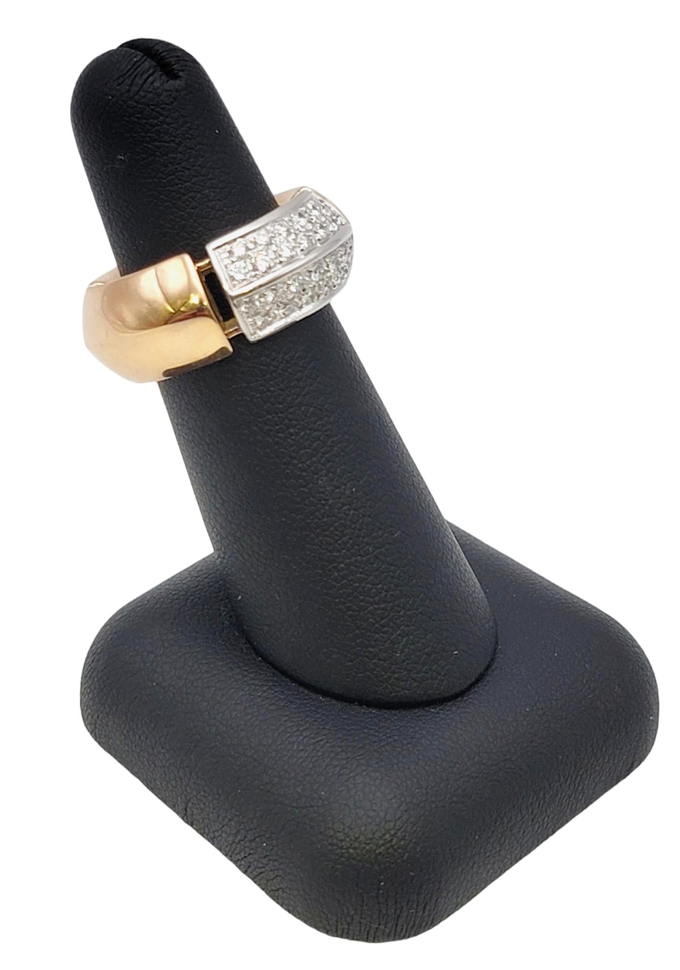 Antonini Milano Diamond 'Tropez' Sectioned Band Ring in 18 Karat Rose Gold For Sale 6