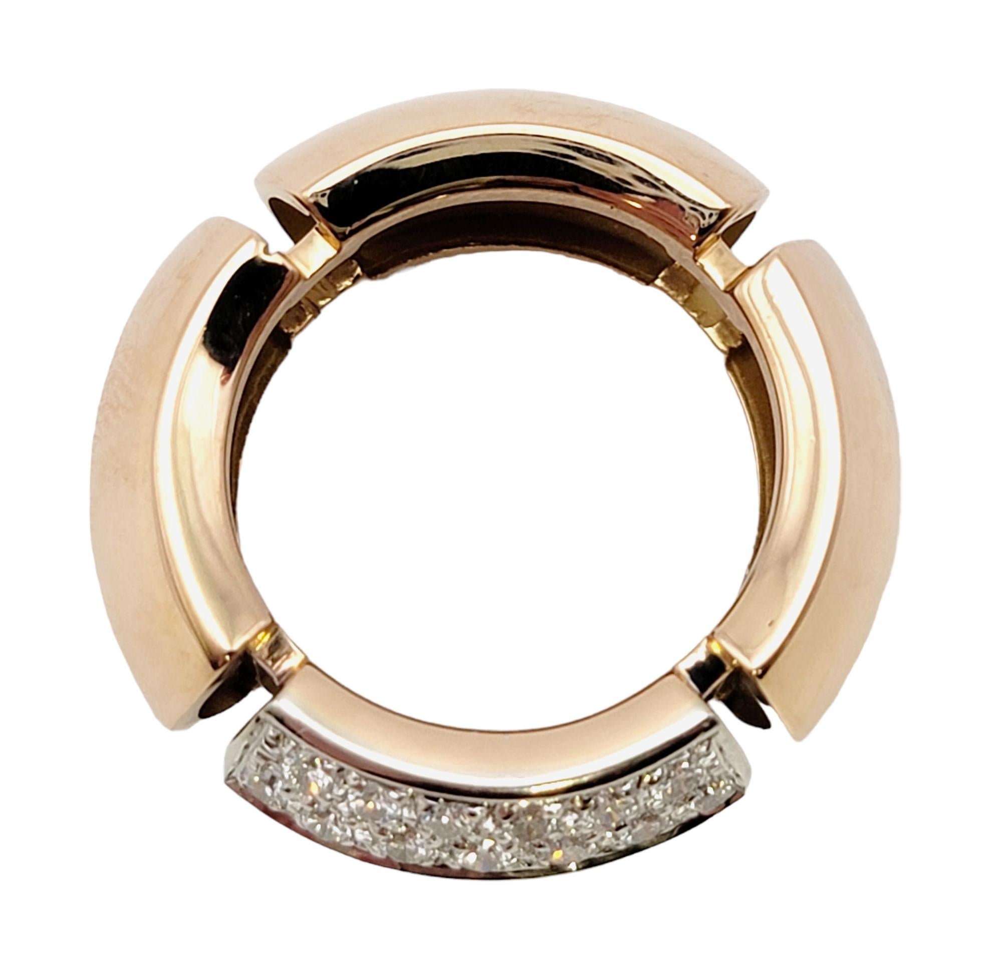 Women's Antonini Milano Diamond 'Tropez' Sectioned Band Ring in 18 Karat Rose Gold For Sale