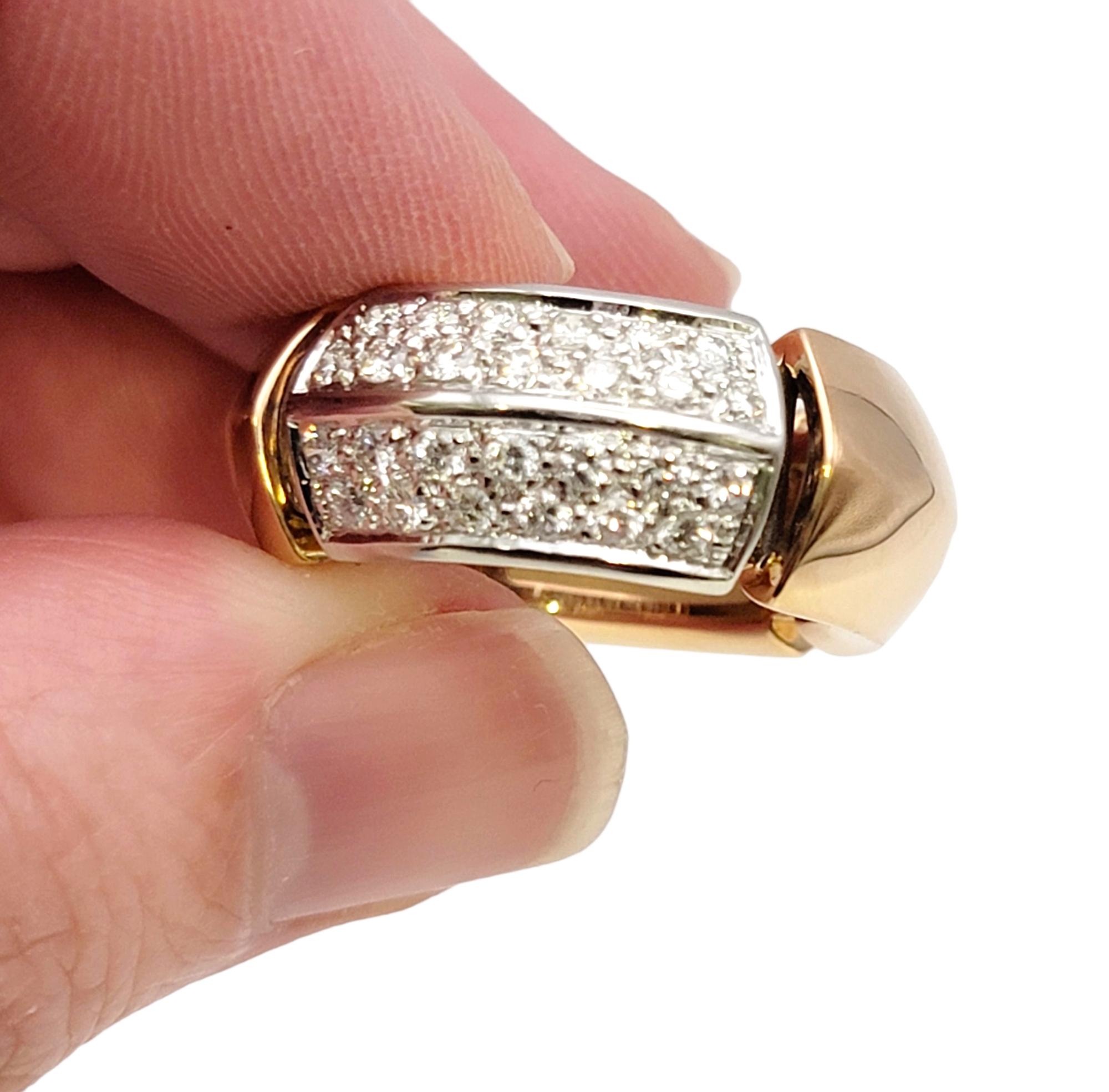 Antonini Milano Diamond 'Tropez' Sectioned Band Ring in 18 Karat Rose Gold For Sale 2