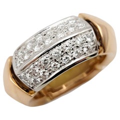 Antonini Milano, bague à anneau sectionné « Tropez » en or rose 18 carats et diamants